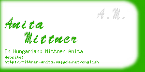 anita mittner business card